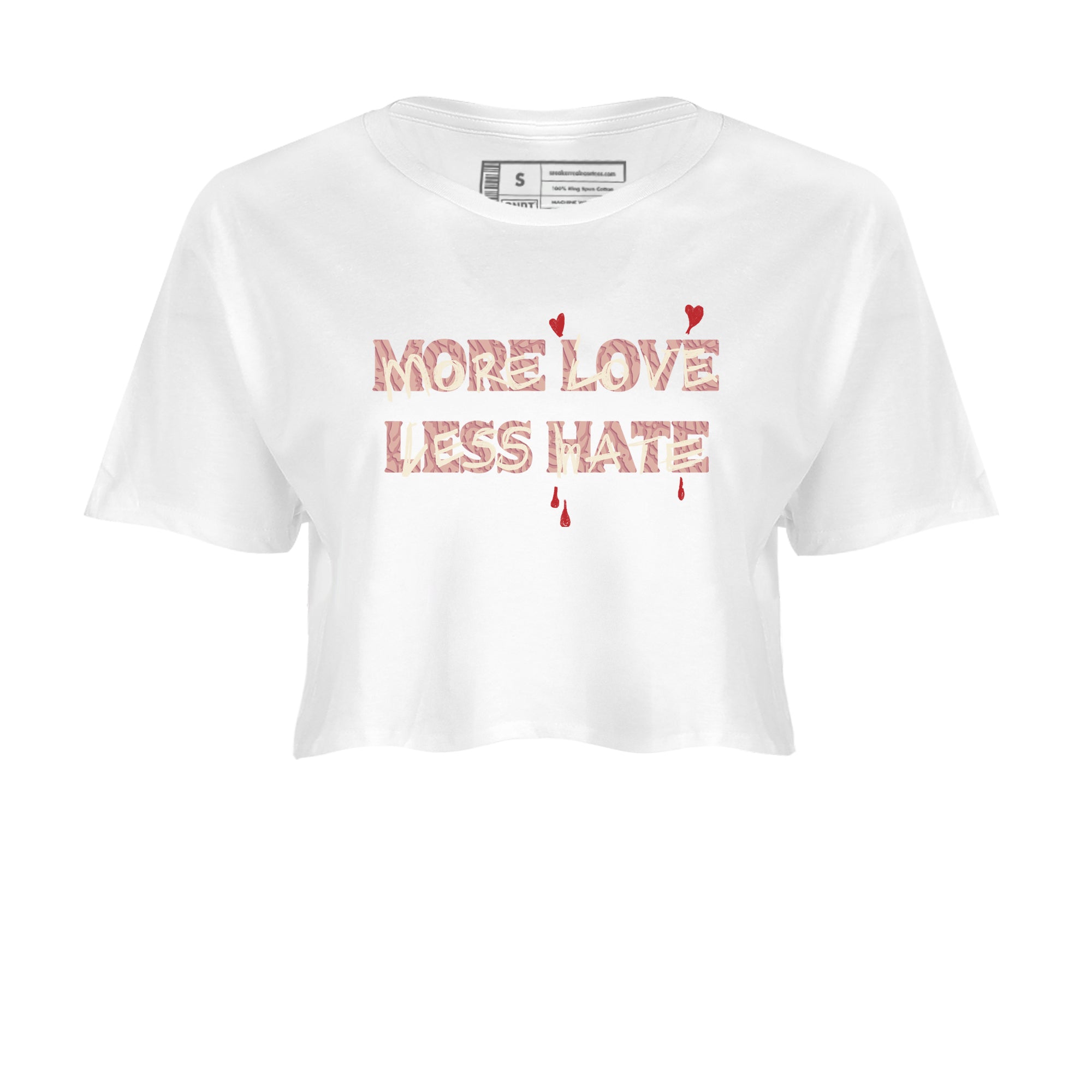 3s Valentines Day shirts to match jordans More Love Less Hate best t shirts to wear with jordans Air Jordan 3 Valentines Day match shoes to clothes SNRT Sneaker Tees unisex cotton White 2 crop tee