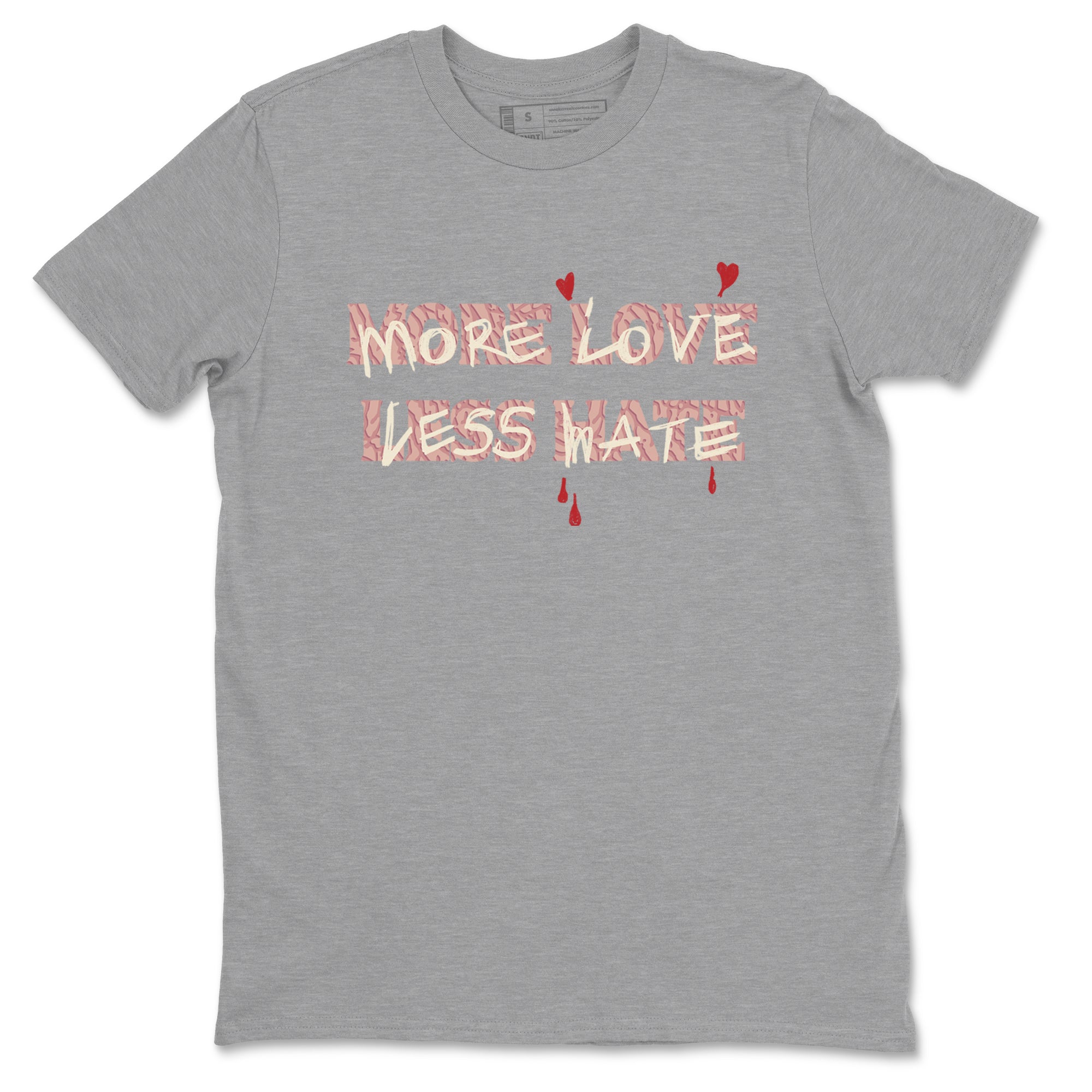 3s Valentines Day shirts to match jordans More Love Less Hate best t shirts to wear with jordans Air Jordan 3 Valentines Day match shoes to clothes SNRT Sneaker Tees unisex cotton Heather Grey 2 shirts