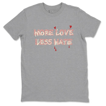 3s Valentines Day shirts to match jordans More Love Less Hate best t shirts to wear with jordans Air Jordan 3 Valentines Day match shoes to clothes SNRT Sneaker Tees unisex cotton Heather Grey 2 shirts