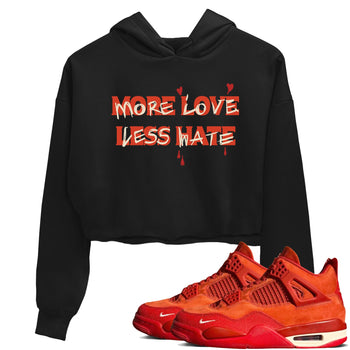 Nigel Sylvester x Air Jordan 4 Brick by Brick shirts to match jordans More Love Less Hate sneaker match tees Air Jordan 4 Brick By Brick match shoes to clothes SNRT Sneaker Tees unisex cotton Black 1 crop tee