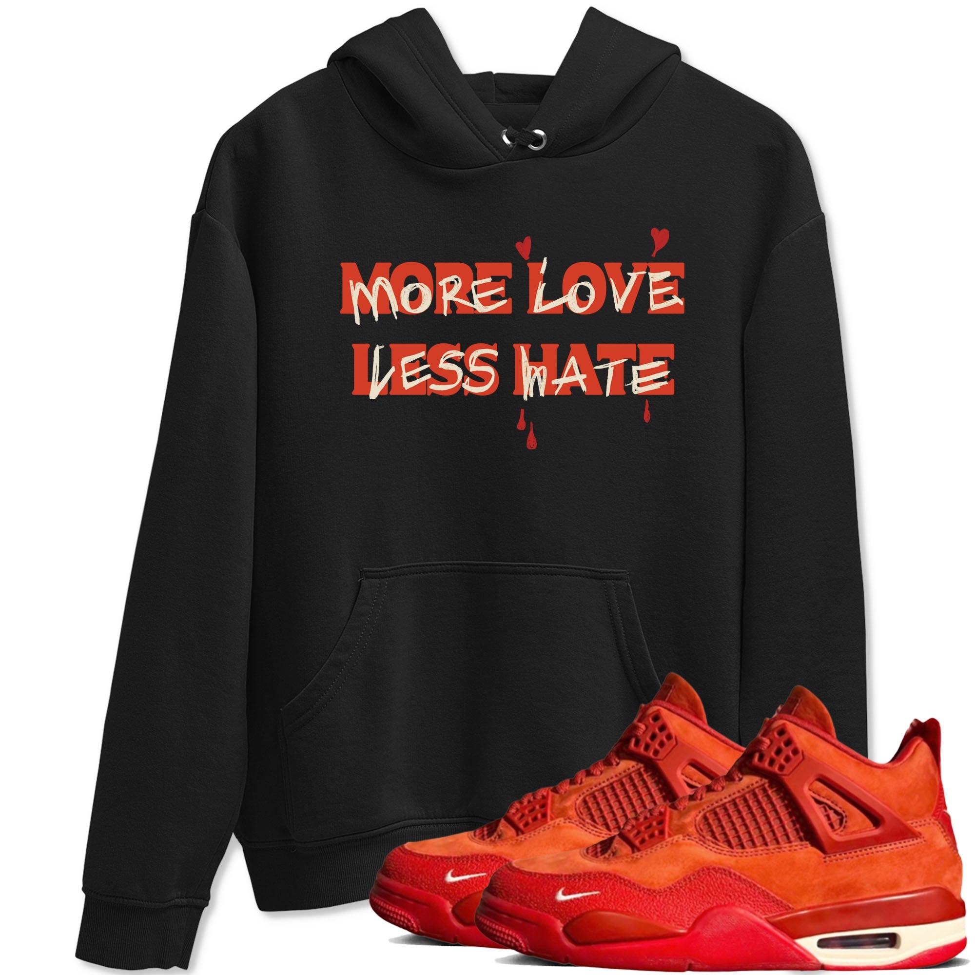 Nigel Sylvester x Air Jordan 4 Brick by Brick shirts to match jordans More Love Less Hate sneaker match tees Air Jordan 4 Brick By Brick match shoes to clothes SNRT Sneaker Tees unisex cotton Black 1 shirts