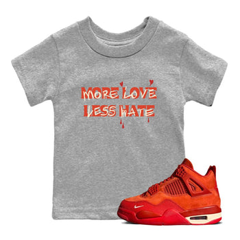 Nigel Sylvester x Air Jordan 4 Brick by Brick shirts to match jordans More Love Less Hate sneaker match tees Air Jordan 4 Brick By Brick match shoes to clothes SNRT Sneaker Tees Youth Baby Heather Grey 1 tee