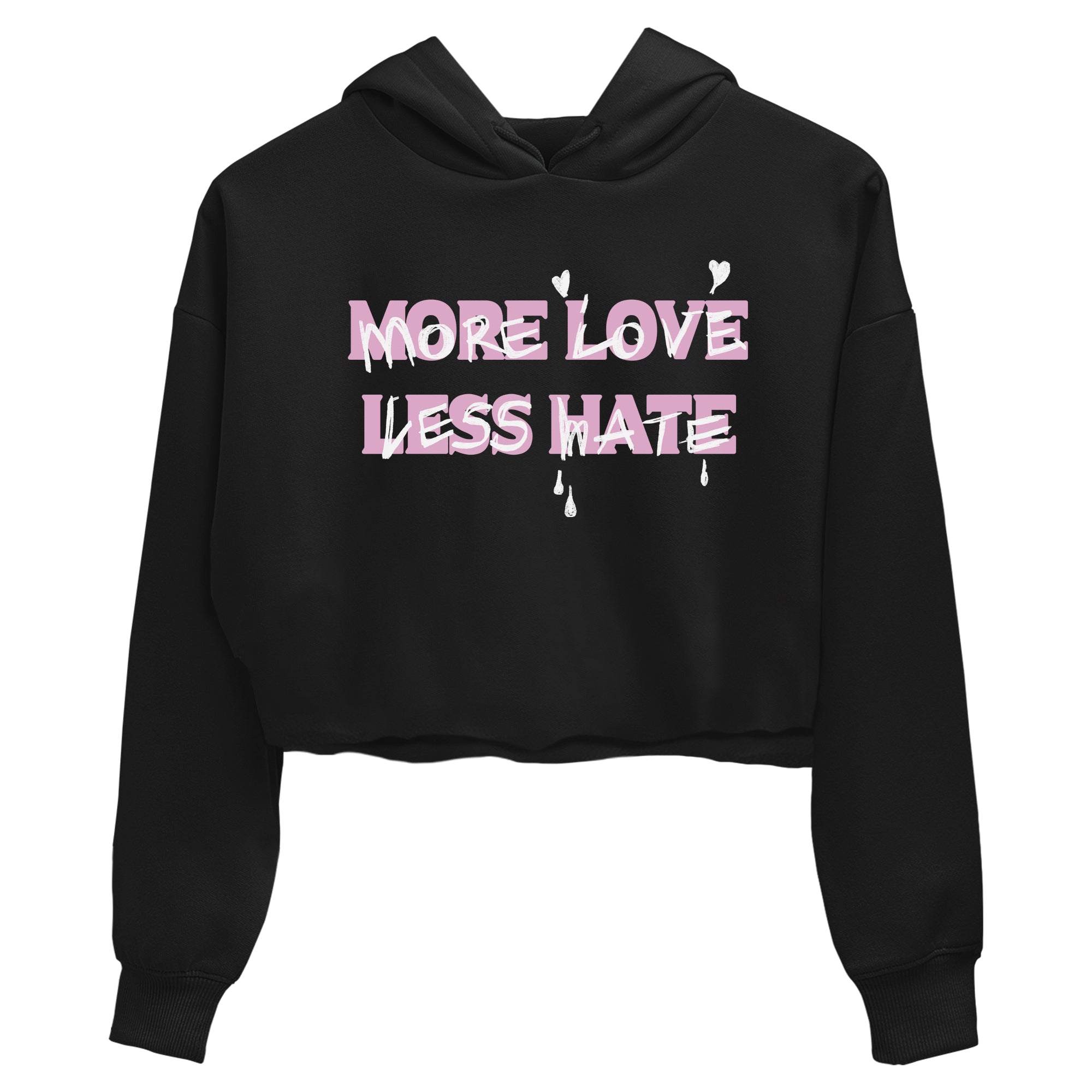4s Retro Orchid shirts to match jordans More Love Less Hate sneaker match tees Air Jordan 4 WMNS Orchid match shoes to clothes SNRT Sneaker Tees unisex cotton Black 2 crop tee