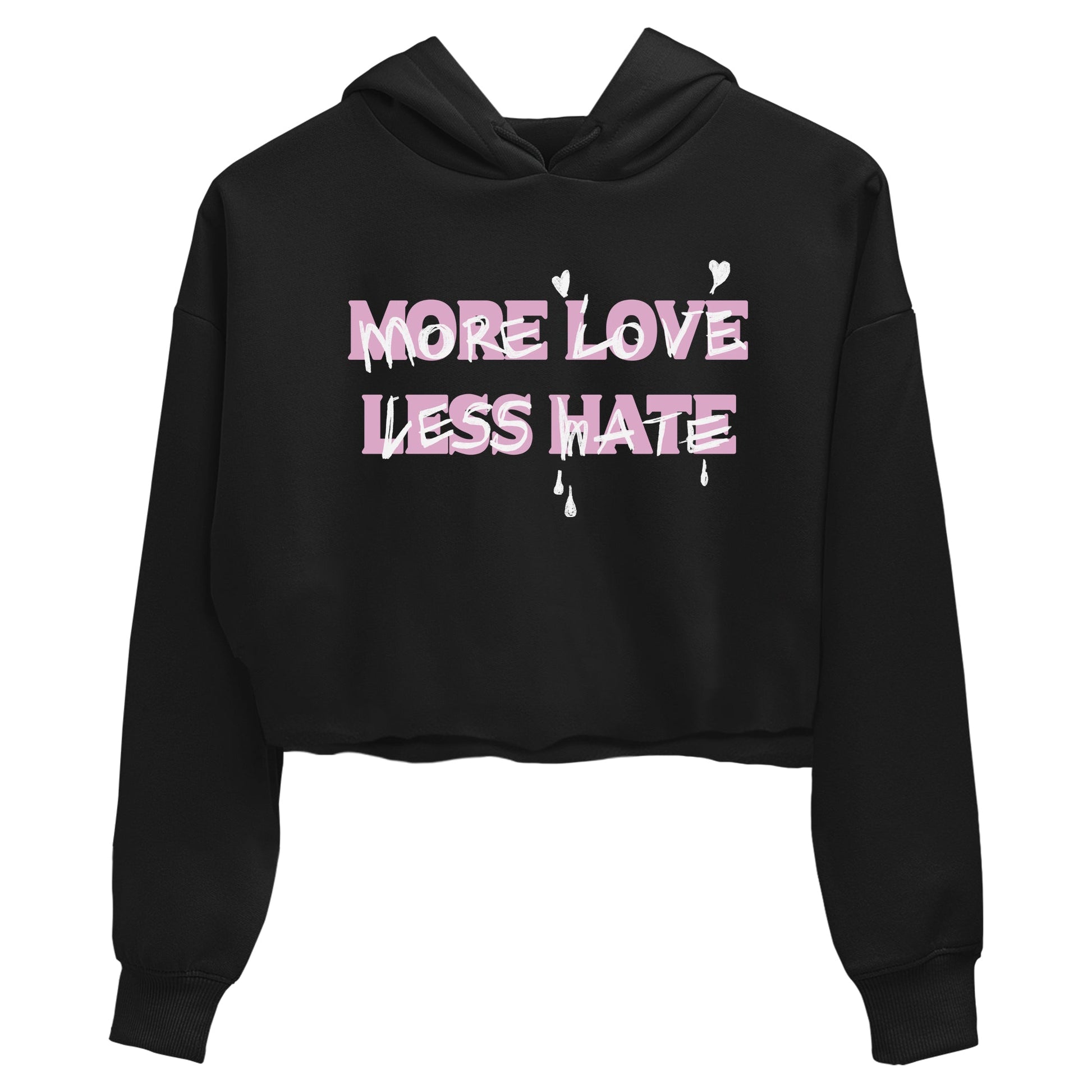 4s Retro Orchid shirts to match jordans More Love Less Hate sneaker match tees Air Jordan 4 WMNS Orchid match shoes to clothes SNRT Sneaker Tees unisex cotton Black 2 crop tee