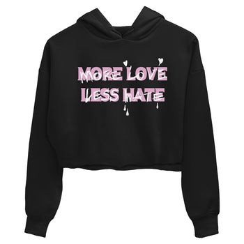 4s Retro Orchid shirts to match jordans More Love Less Hate sneaker match tees Air Jordan 4 WMNS Orchid match shoes to clothes SNRT Sneaker Tees unisex cotton Black 2 crop tee