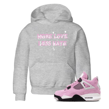 4s Retro Orchid shirts to match jordans More Love Less Hate sneaker match tees Air Jordan 4 WMNS Orchid match shoes to clothes SNRT Sneaker Tees Youth Baby Heather Grey 1 tee