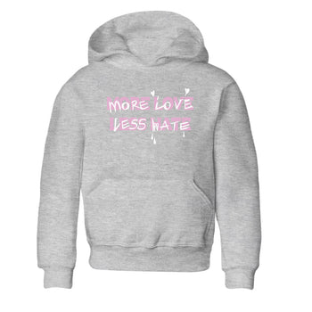 4s Retro Orchid shirts to match jordans More Love Less Hate sneaker match tees Air Jordan 4 WMNS Orchid match shoes to clothes SNRT Sneaker Tees Youth Baby Heather Grey 2 tee