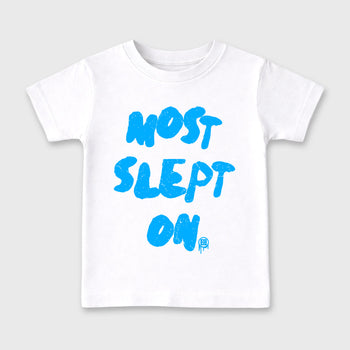 Sneaker match tees – Sneaker Tees To Match Air Foamposite Pro University Blue Shoes – Most Slept On Kids T-Shirt White 2
