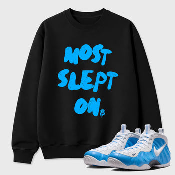 Sneaker match tees – Sneaker Tees To Match Air Foamposite Pro University Blue Shoes – Most Slept On Tee Black 1