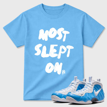 Sneaker match tees – Sneaker Tees To Match Air Foamposite Pro University Blue Shoes – Most Slept On Tee Carolina Blue 1