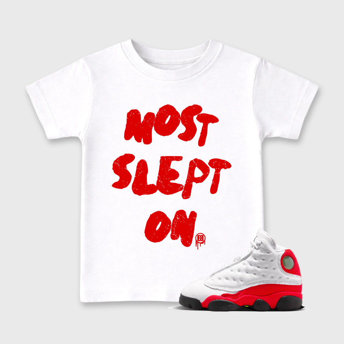 Sneaker match tees  Sneaker Tees To Match Air Jordan 13 Chicago Shoes  Most Slept On Kids T-Shirt White 1