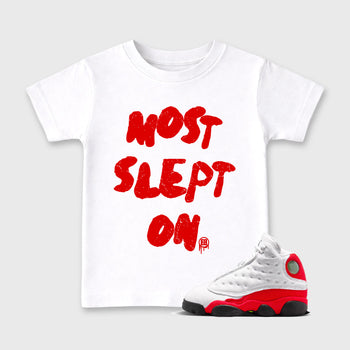 Sneaker match tees  Sneaker Tees To Match Air Jordan 13 Chicago Shoes  Most Slept On Kids T-Shirt White 1