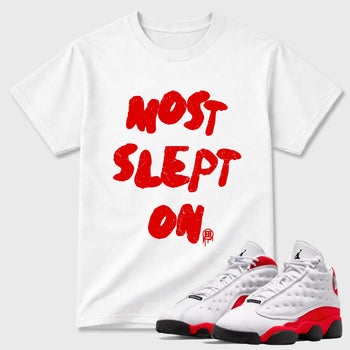 Sneaker match tees  Sneaker Tees To Match Air Jordan 13 Chicago Shoes  Most Slept On Tee White 1