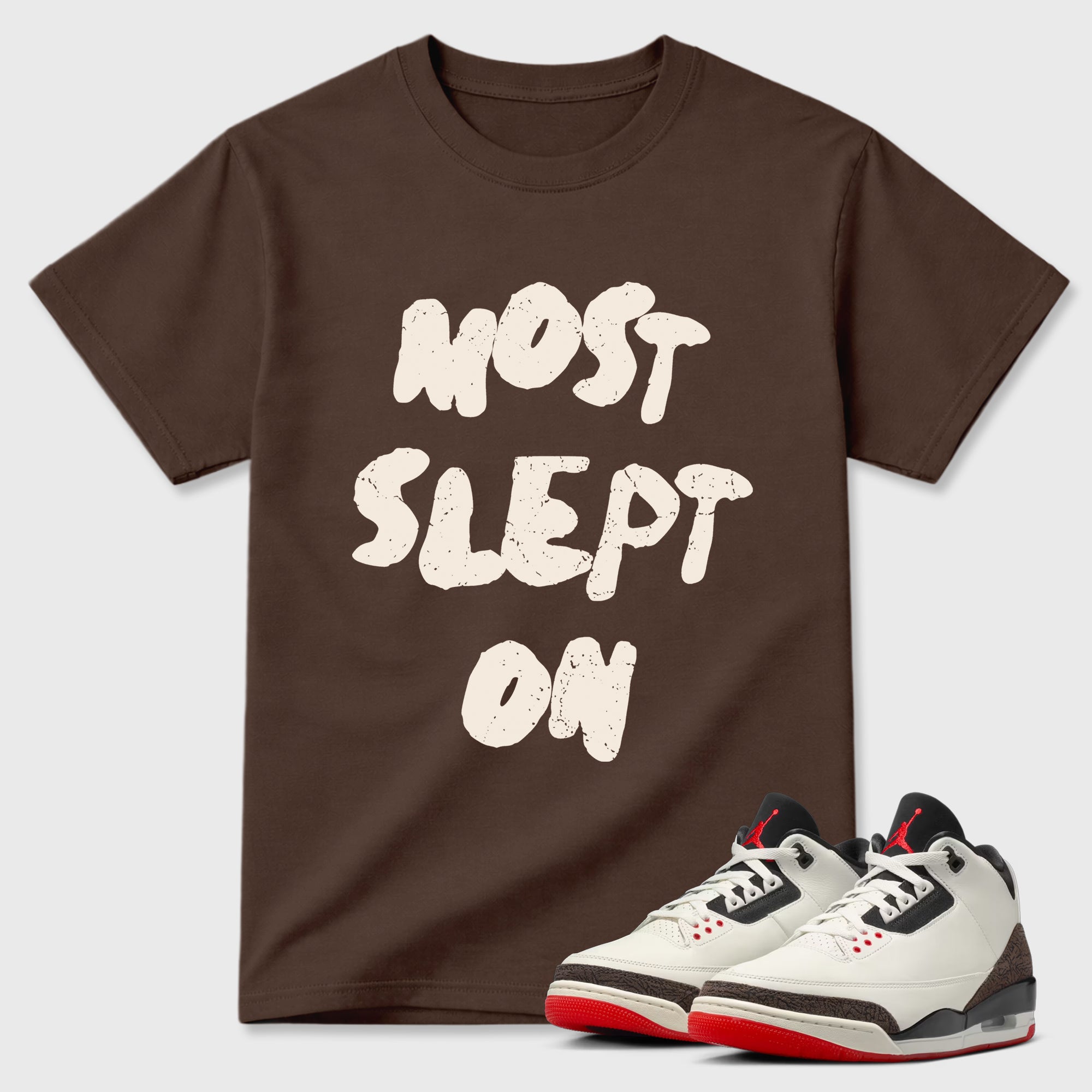 Sneakerfit Streetwear outfit, Sneaker Tees To Match Air Jordan 3 World's Best Dad – Most Slept On Graphic Tee Dark Chocolate 1