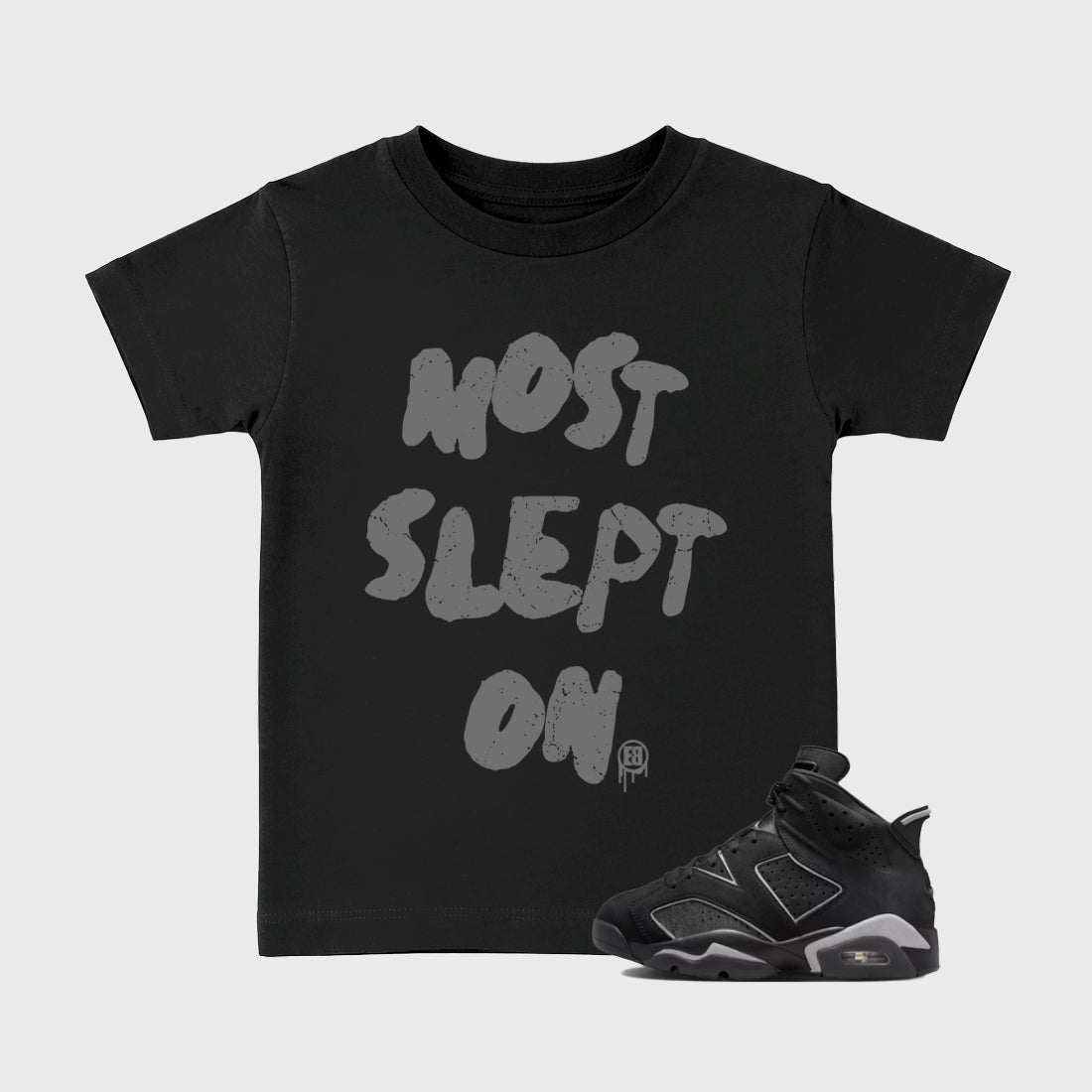 Sneaker match tees – Sneaker Tees To Match Air Jordan 6 Cap and Gown Shoes – Most Slept On Kids T-Shirt Black 1