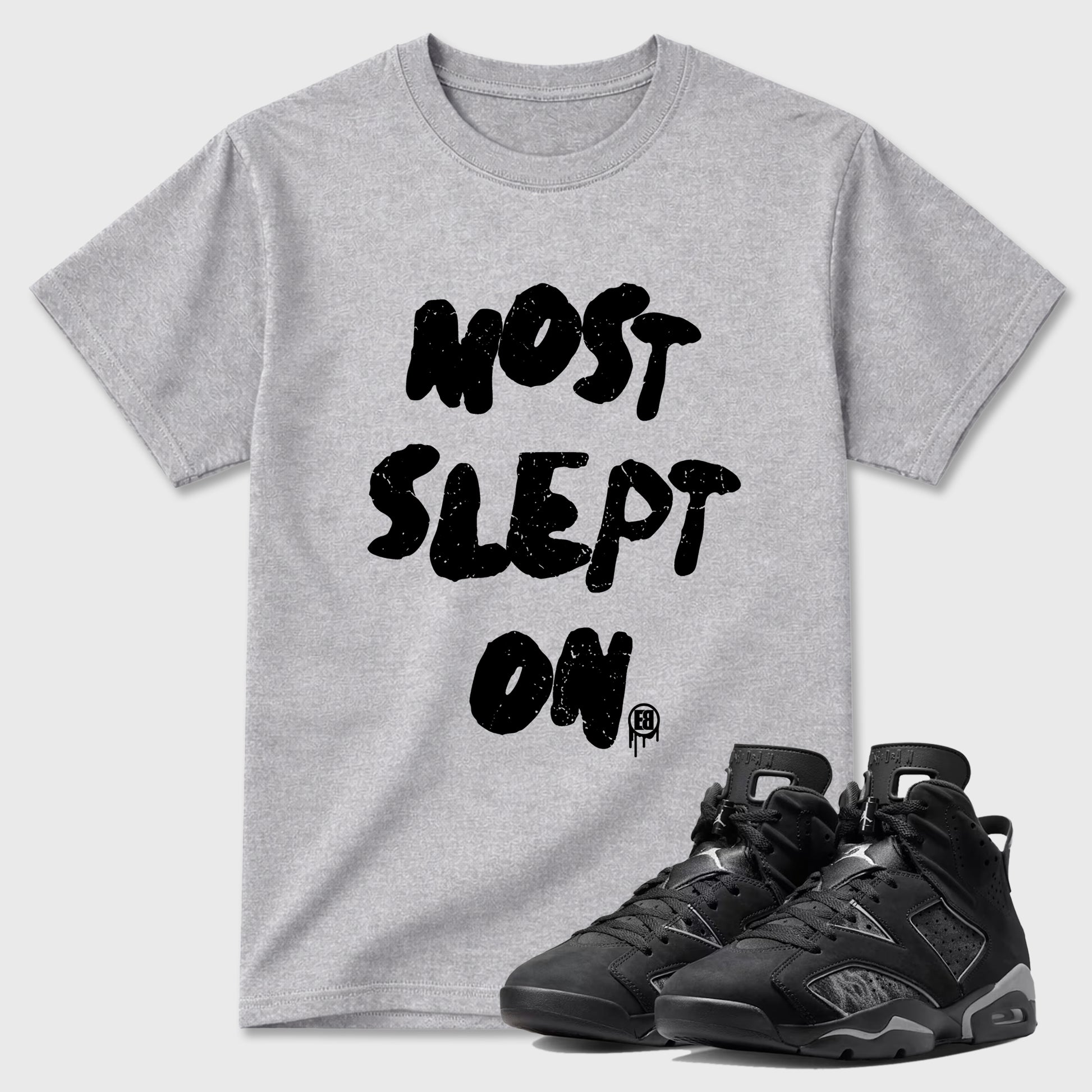 Sneaker match tees – Sneaker Tees To Match Air Jordan 6 Cap and Gown Shoes – Most Slept On Tee Heather Grey 1