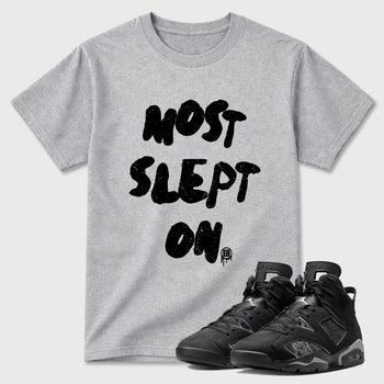 Sneaker match tees – Sneaker Tees To Match Air Jordan 6 Cap and Gown Shoes – Most Slept On Tee Heather Grey 1