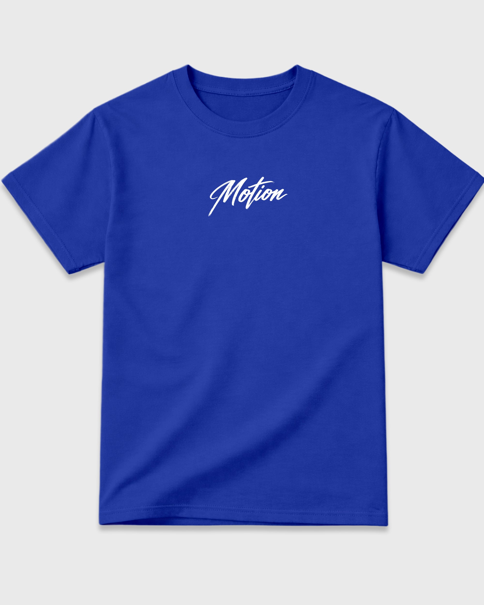 Motion Royal Blue Graphic Tees - 3, sneaker matching shirt designed to pair with Air Jordan 1 Royal sneakers for a coordinated streetwear outfit.