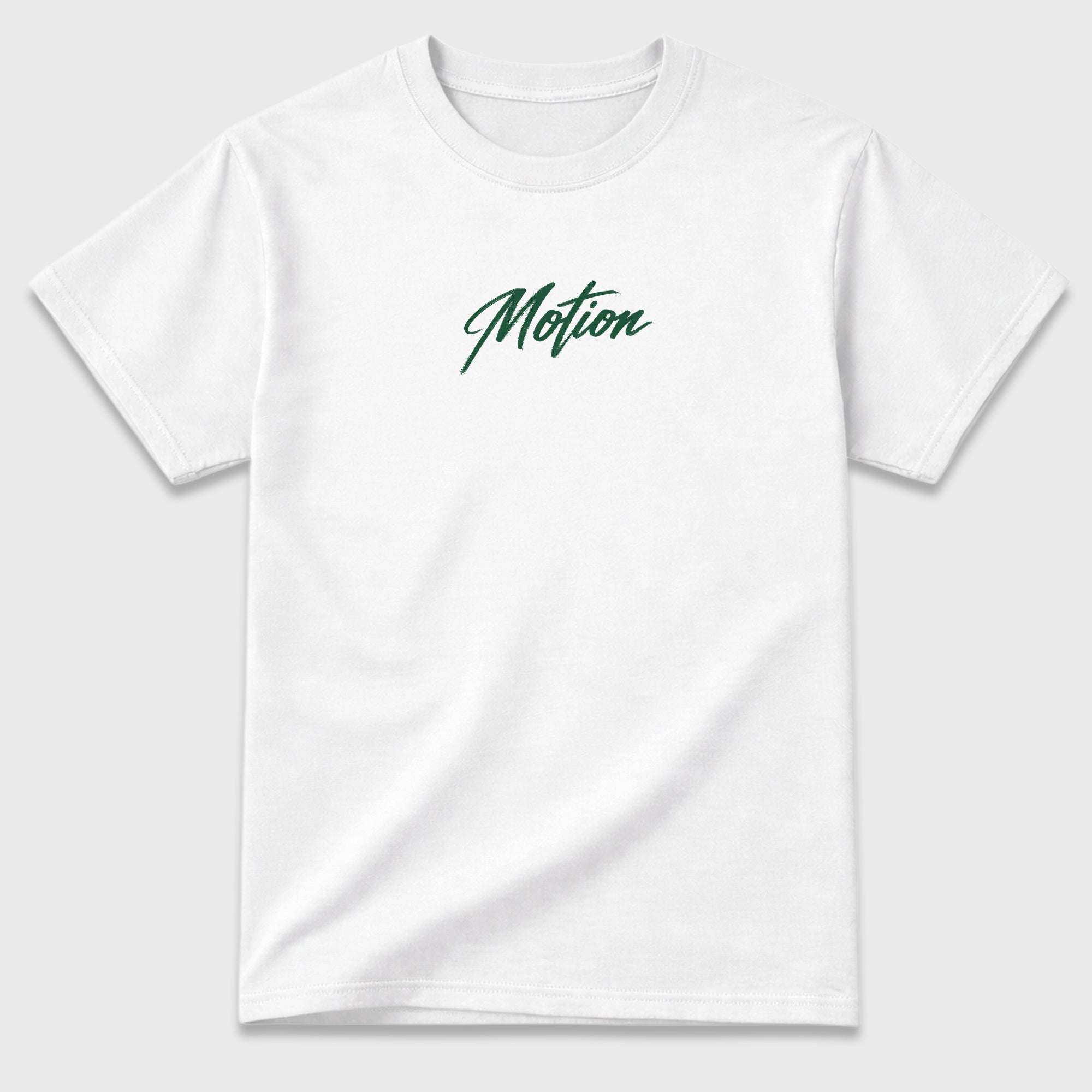 Motion White Graphic T-Shirt - 3, sneaker matching shirt designed to pair with Air Jordan 12 Bucks sneakers for a coordinated streetwear outfit.
