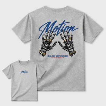 Motion Graphic T-Shirt sneaker match tee designed for the 3s True Blue, featuring coordinated color options for a perfect streetwear match. Heather Grey shirt.