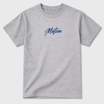 Motion Graphic T-Shirt sneaker match tee designed for the 3s True Blue, featuring coordinated color options for a perfect streetwear match. Heather Grey shirt.