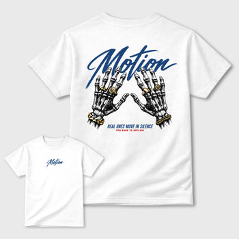 Motion Graphic T-Shirt sneaker match tee designed for the 3s True Blue, featuring coordinated color options for a perfect streetwear match. White shirt.