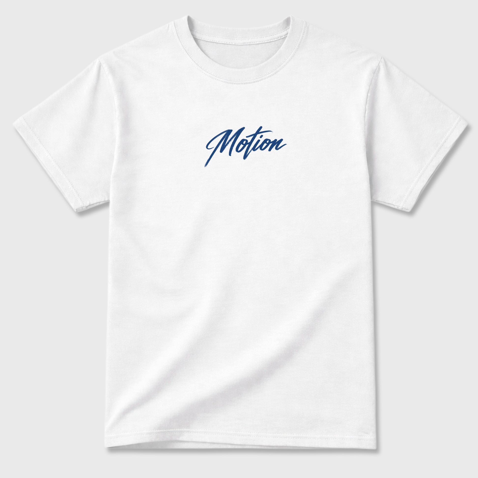 Motion Graphic T-Shirt sneaker match tee designed for the 3s True Blue, featuring coordinated color options for a perfect streetwear match. White shirt.