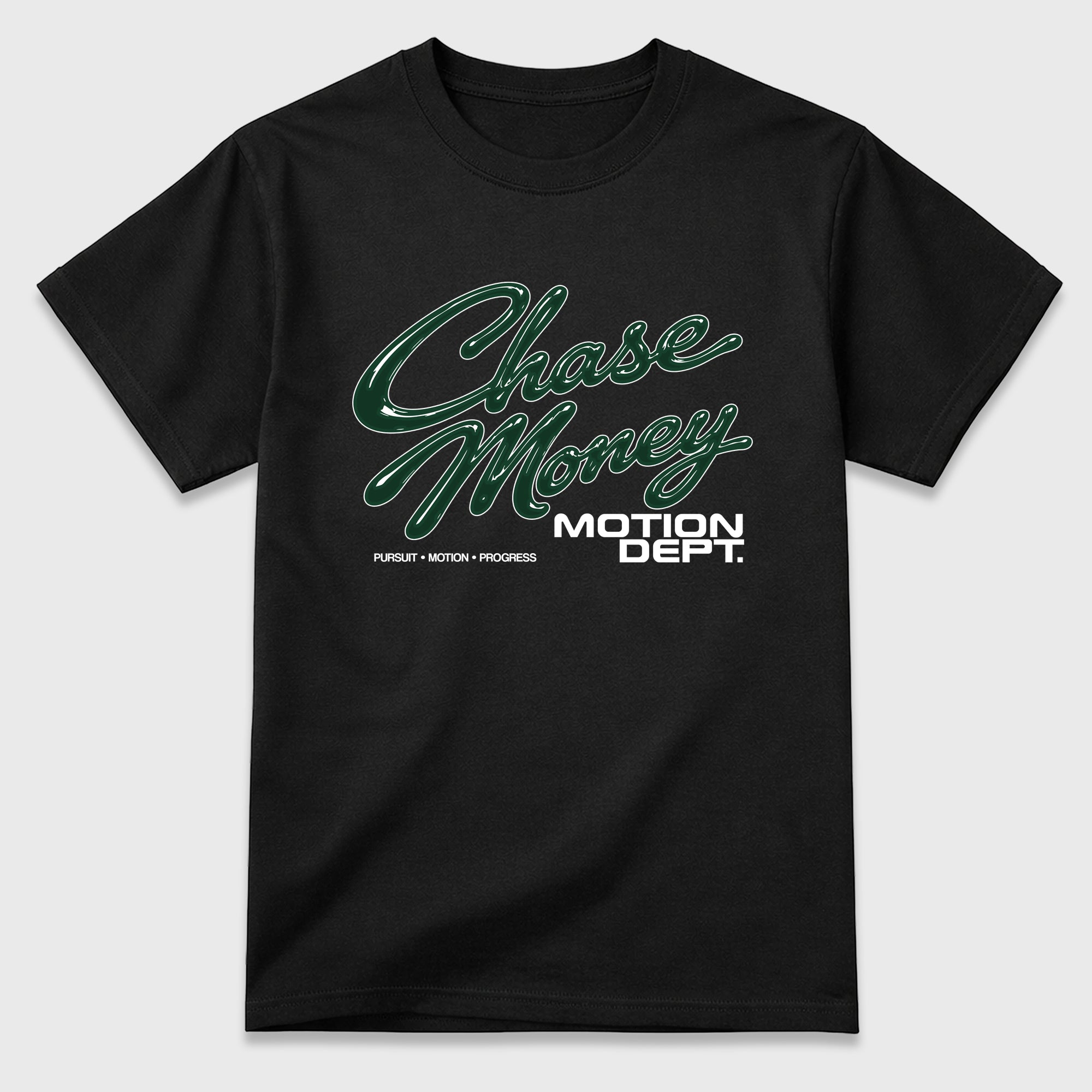 Motion Dept Graphic T-Shirt featuring original streetwear artwork designed to match the Air Jordan 12 Summit Green. Black 2 Graphic T-Shirt.
