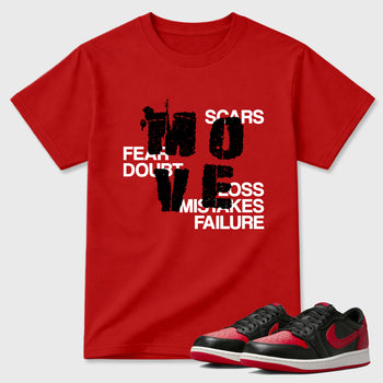 Sneaker match tees – Sneaker Tees To Match Air Jordan 1 Banned Shoes – Move Tee Red 1