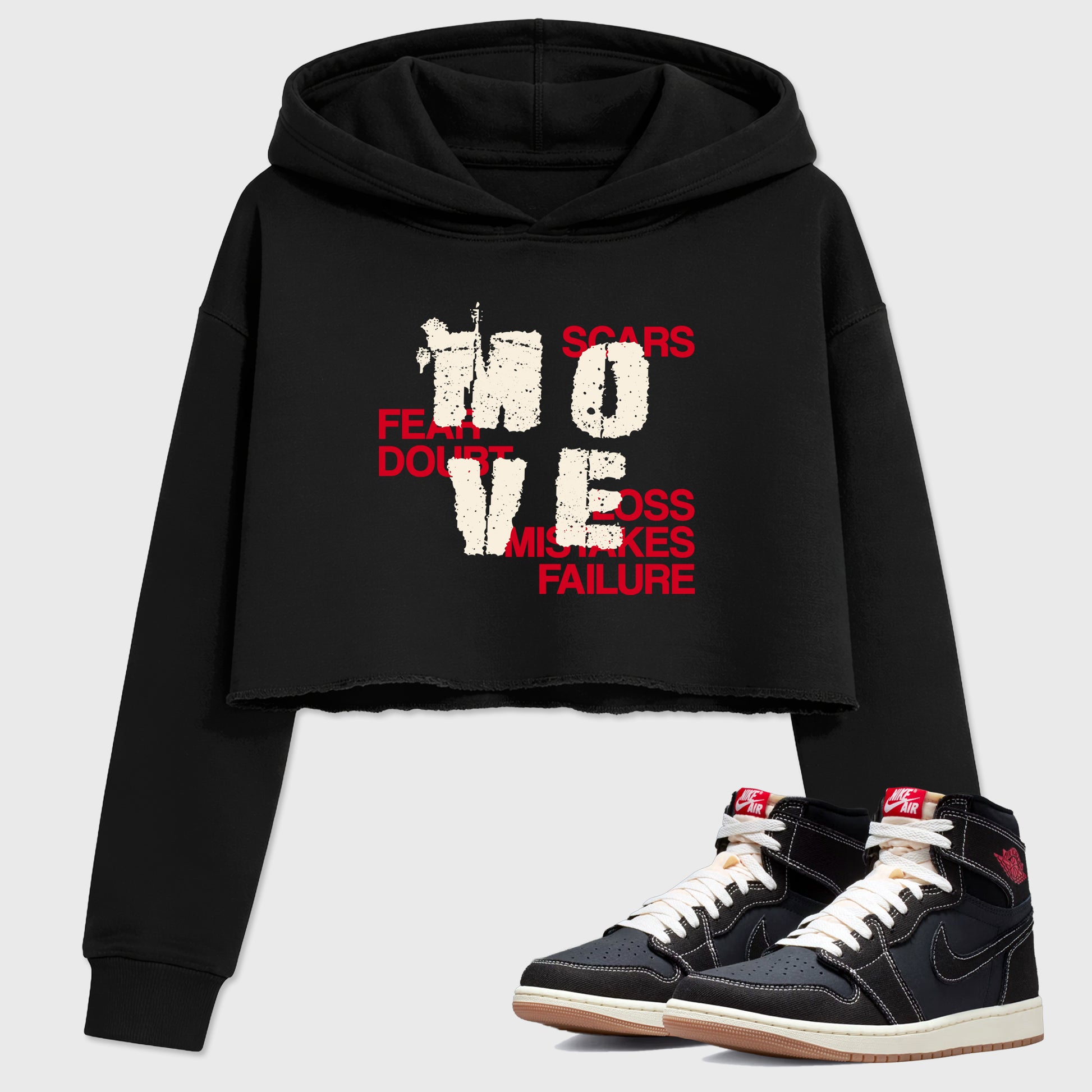 Sneaker match tees – Sneaker Tees To Match Air Jordan 1 Flight Club Shoes – Move Crop T-Shirt Black 1