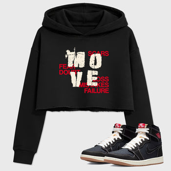 Sneaker match tees – Sneaker Tees To Match Air Jordan 1 Flight Club Shoes – Move Crop T-Shirt Black 1