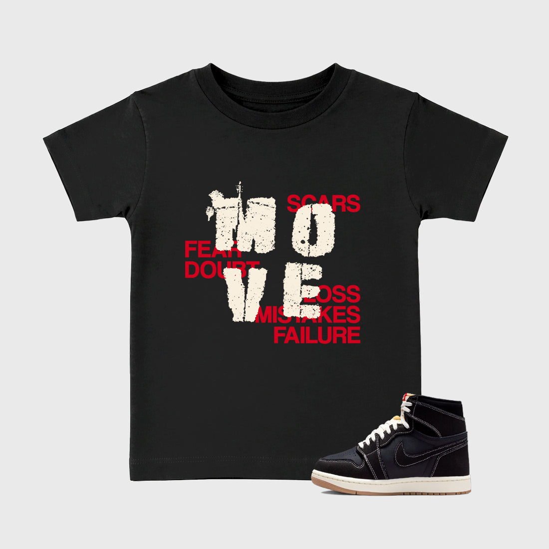 Sneaker match tees – Sneaker Tees To Match Air Jordan 1 Flight Club Shoes – Move Kids T-Shirt Black 1