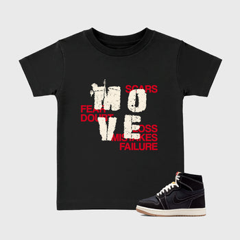 Sneaker match tees – Sneaker Tees To Match Air Jordan 1 Flight Club Shoes – Move Kids T-Shirt Black 1