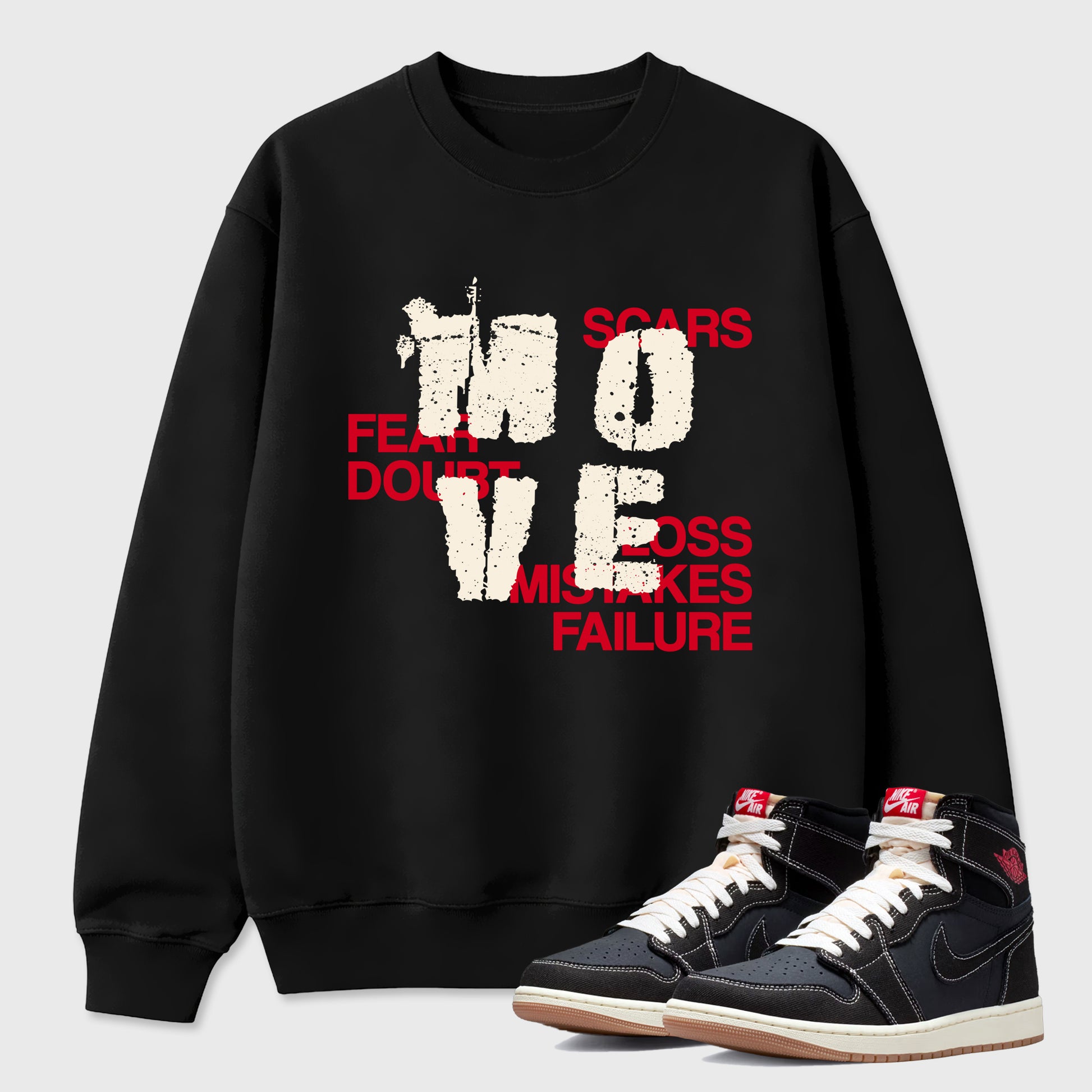 Sneaker match tees – Sneaker Tees To Match Air Jordan 1 Flight Club Shoes – Move Tee Black 1