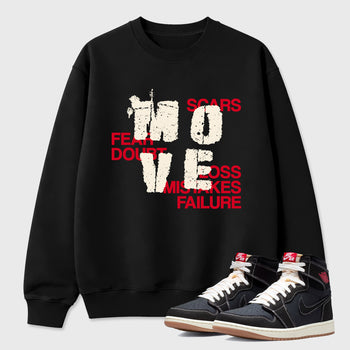 Sneaker match tees – Sneaker Tees To Match Air Jordan 1 Flight Club Shoes – Move Tee Black 1