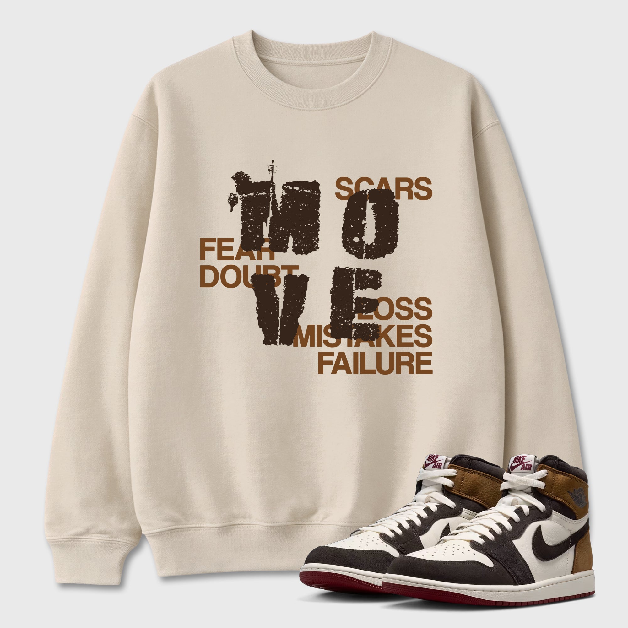 Move Graphic T-Shirt featuring original streetwear artwork designed to match the Air Jordan 1 Love Letter. Natural 1 Graphic Tee.
