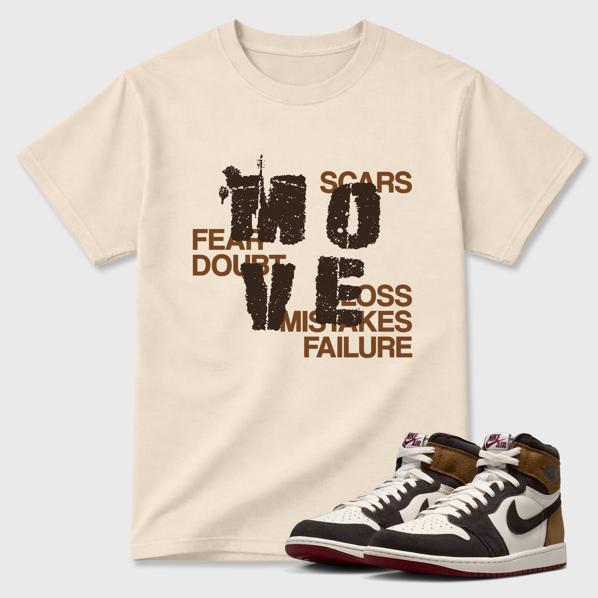 Move Graphic T-Shirt featuring original streetwear artwork designed to match the Air Jordan 1 Love Letter. Natural 1 Graphic T-Shirt.