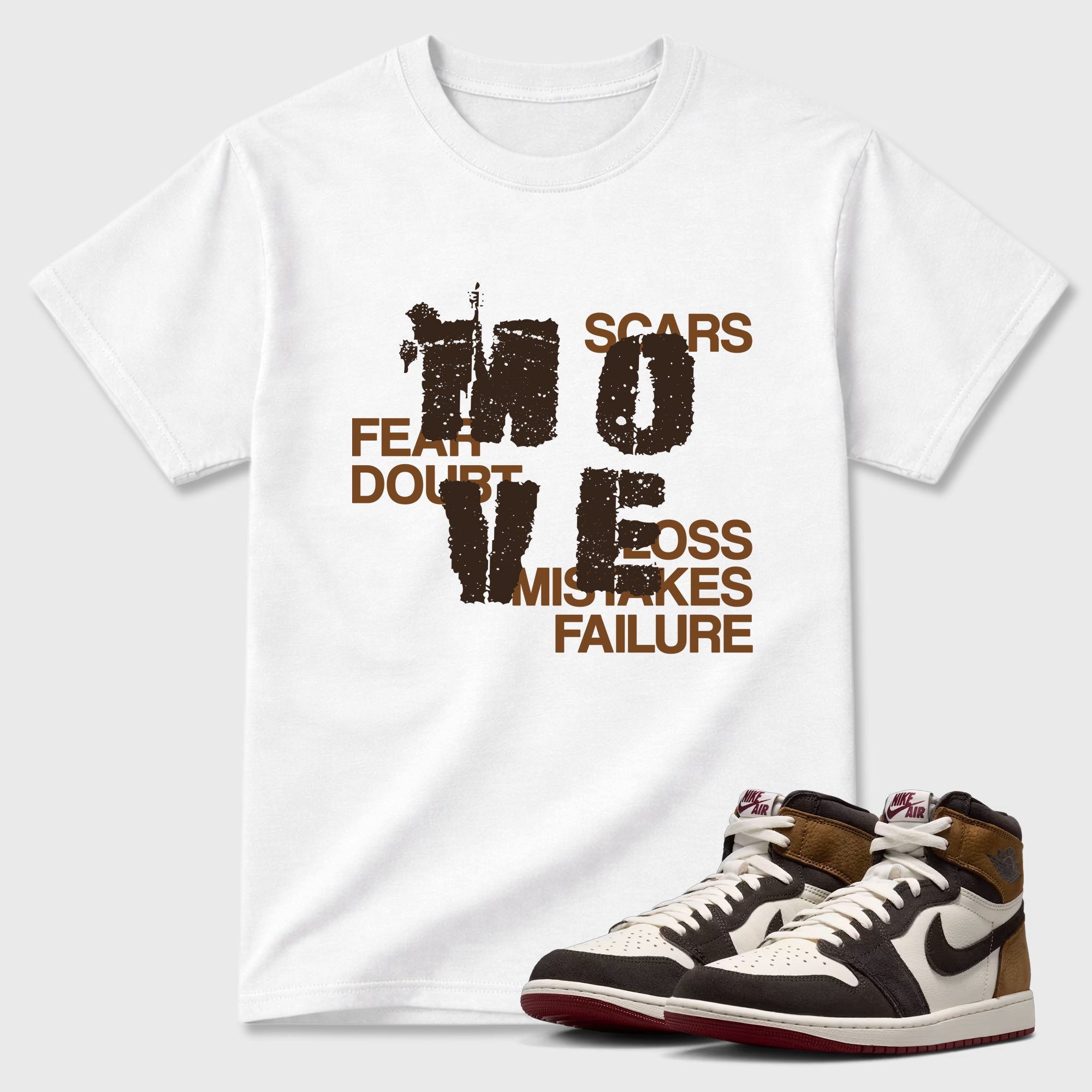 Move Graphic T-Shirt featuring original streetwear artwork designed to match the Air Jordan 1 Love Letter. White 1 Graphic T-Shirt.