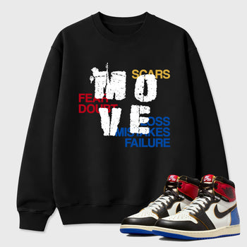 Sneaker match tees – Sneaker Tees To Match Air Jordan 1 Union x Fragment Shoes – Move Tee Black 1
