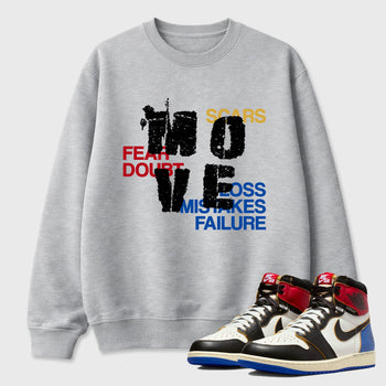Sneaker match tees – Sneaker Tees To Match Air Jordan 1 Union x Fragment Shoes – Move Tee Heather Grey 1