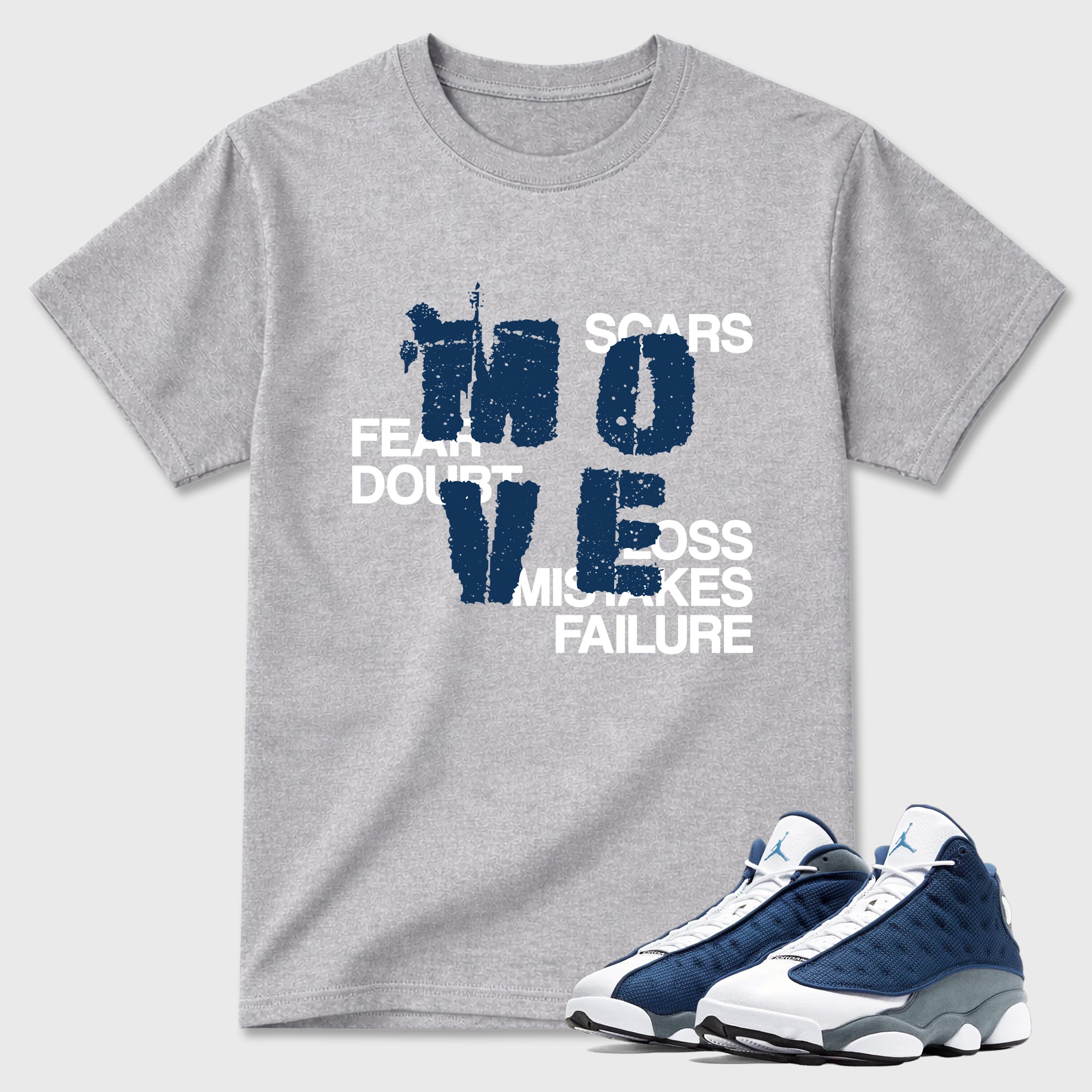 Move Graphic T-Shirt featuring original streetwear artwork designed to match the Air Jordan 13 Flint. Heather Grey 1 Graphic T-Shirt.