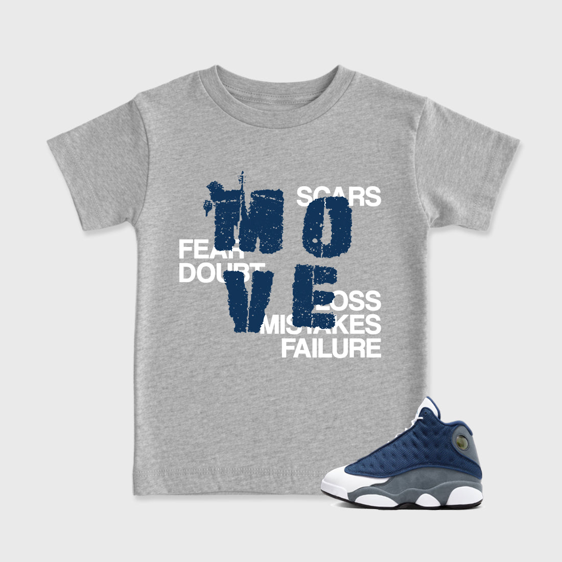 Move Baby & Kids Graphic T-Shirt featuring original artwork designed to match the Air Jordan 13 Flint. Heather Grey 1 Kids Graphic Tee.