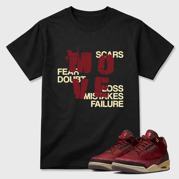 Move Graphic T-Shirt sneaker match tee designed for the Air Jordan 3 Bin 23, featuring coordinated color options for a perfect streetwear match. Black 1 shirt.