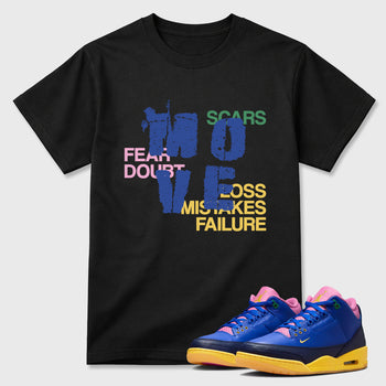 Move Graphic T-Shirt sneaker match tee designed for the Air Jordan 3 Brazil, featuring coordinated color options for a perfect streetwear match. Black 1 shirt.
