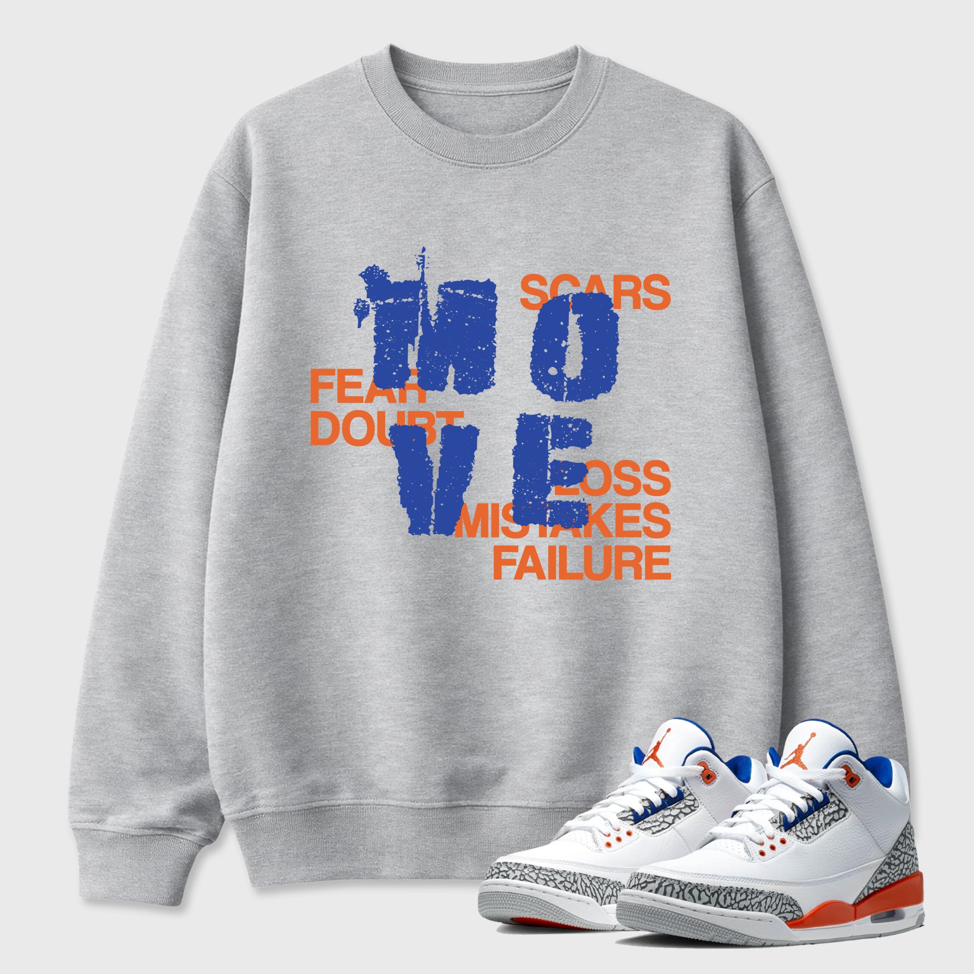 Move Graphic T-Shirt sneaker match tee designed for the Air Jordan 3 Knicks, featuring coordinated color options for a perfect streetwear match. Heather Grey 1 shirt.