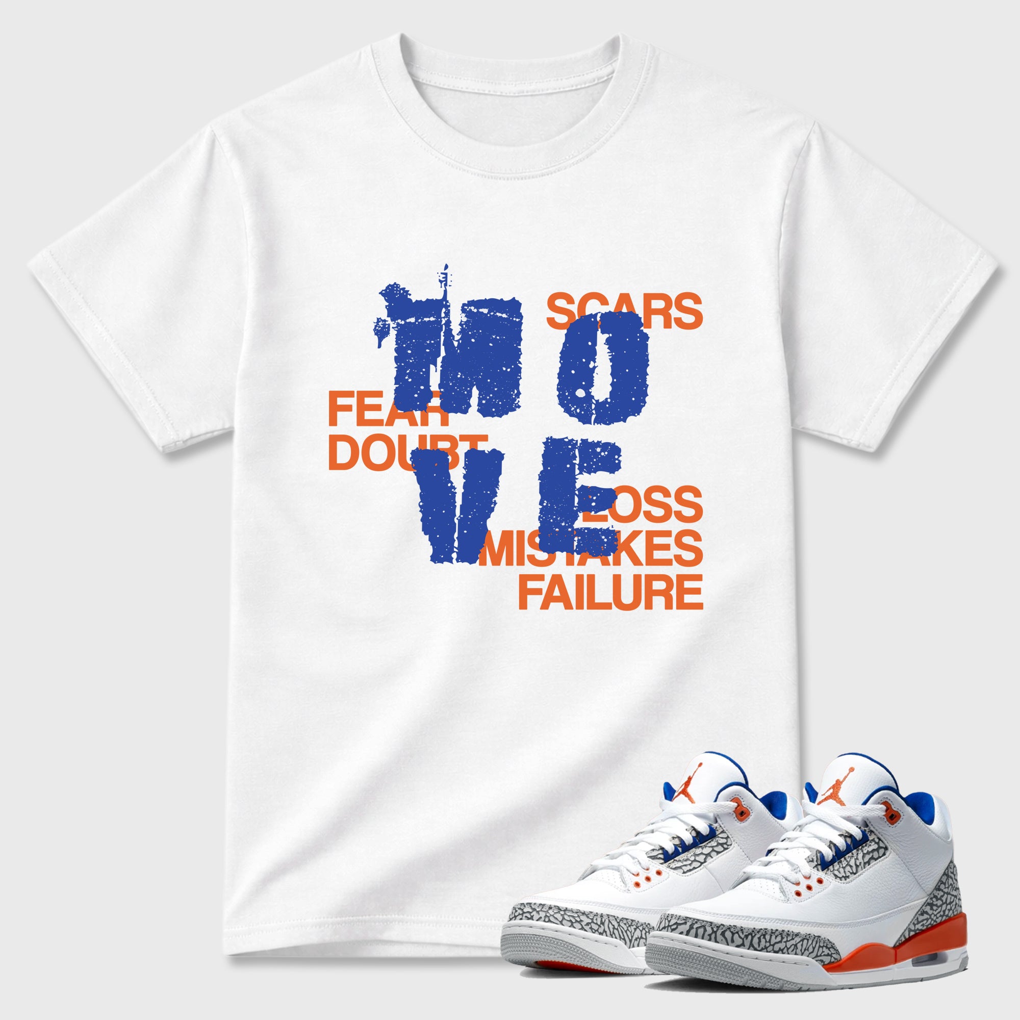 Move Graphic T-Shirt sneaker match tee designed for the Air Jordan 3 Knicks, featuring coordinated color options for a perfect streetwear match. White 1 shirt.