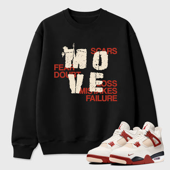 Perfect Sneakerhead Fashion Outfits – Sneaker Tees To Match Air Jordan 4 Brick After Brick Shoes – Move Graphic Tee Black 1