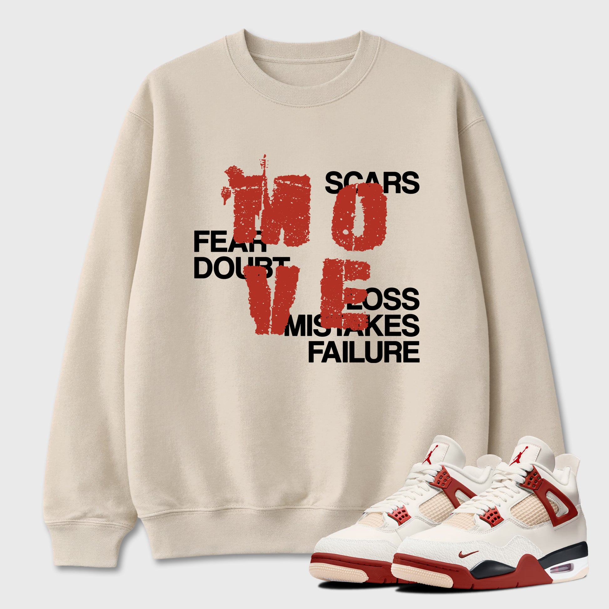 Perfect Sneakerhead Fashion Outfits – Sneaker Tees To Match Air Jordan 4 Brick After Brick Shoes – Move Graphic Tee Natural 1