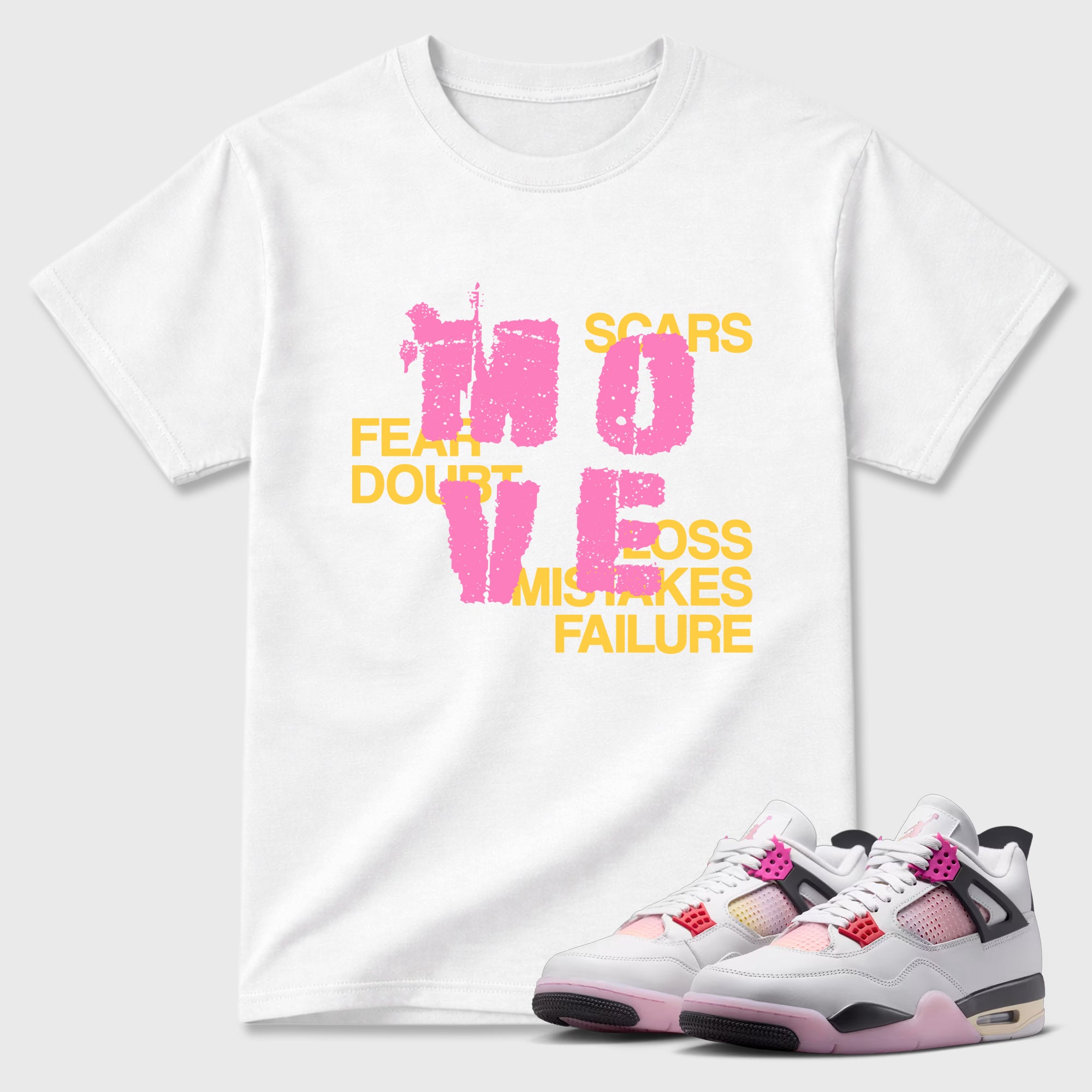 Move Graphic T-Shirt featuring original streetwear artwork designed to match the Air Jordan 4 Comic. White 1 Graphic T-Shirt.