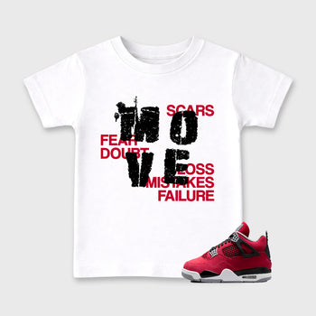 Sneaker match tees – Sneaker Tees To Match Air Jordan 4 Toro Bravo Shoes – Move Kids T-Shirt White 1